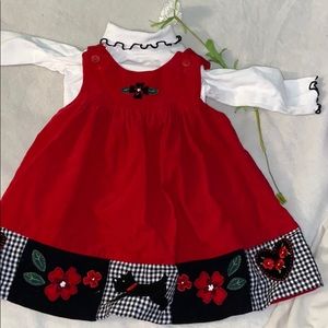 Red Dress with Long Sleeve Top